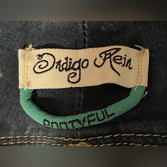 Indigo Rein Jeans Size 9 Low Rise Skinny Leg Womens Blue Denim Cuffed Capris - Picture 3 of 4